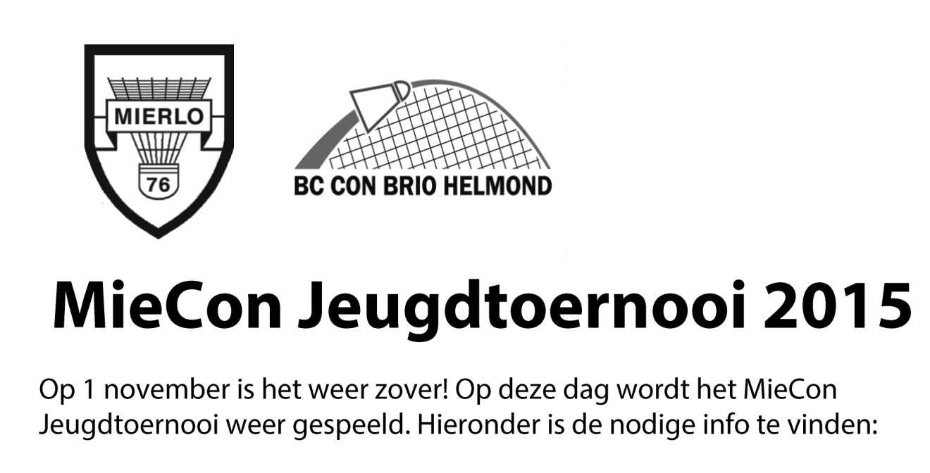 Uitnodiging MieCon Jeugdtoernooi 2015