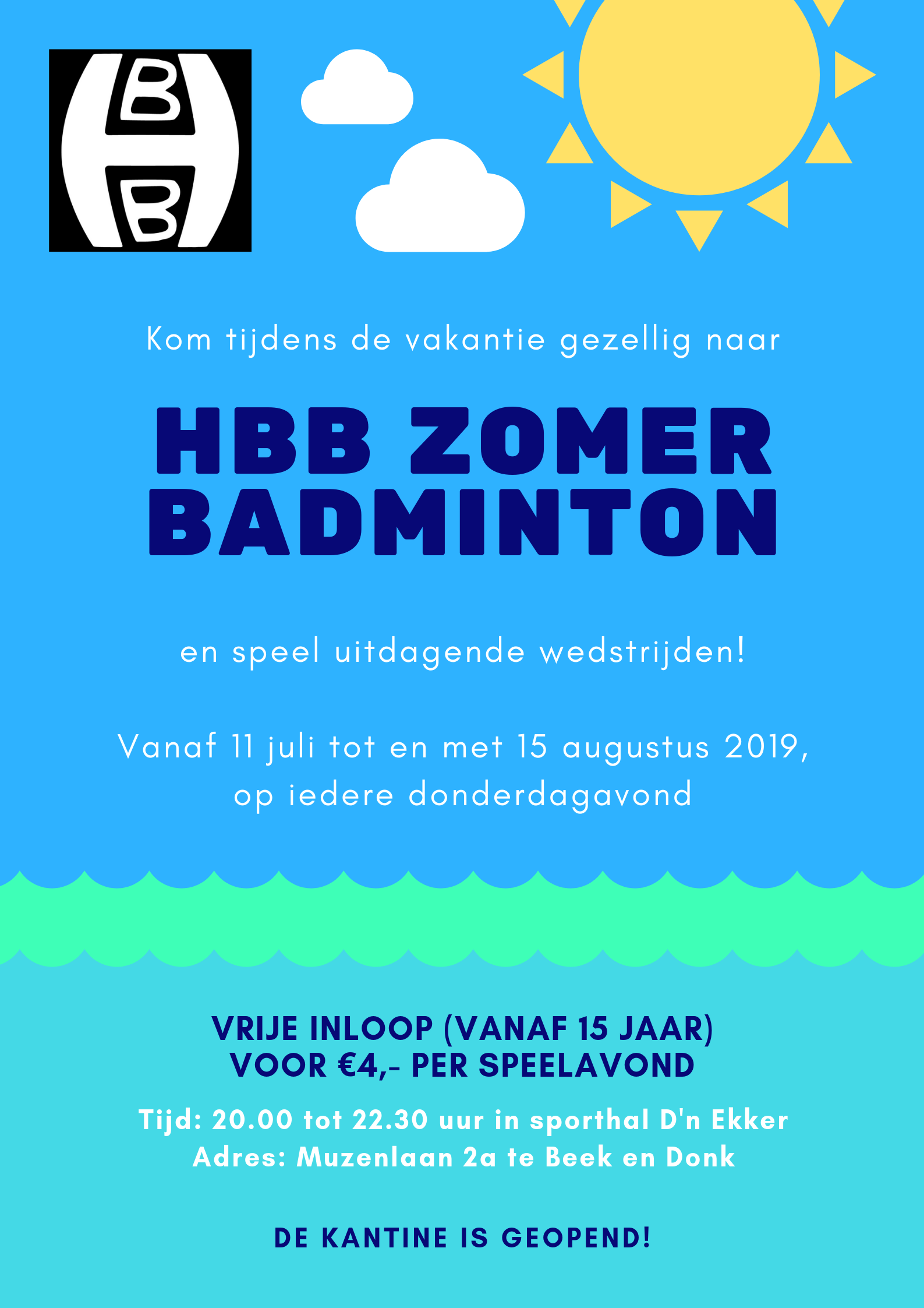 Zomerbadminton bij de HBB!