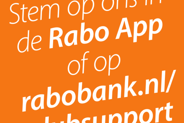 Stem vanaf 5 sep als lid van de Rabobank op de HBB via Rabo ClubSupport!