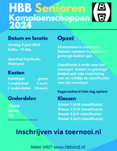 HBB senioren kampioenschappen 2024