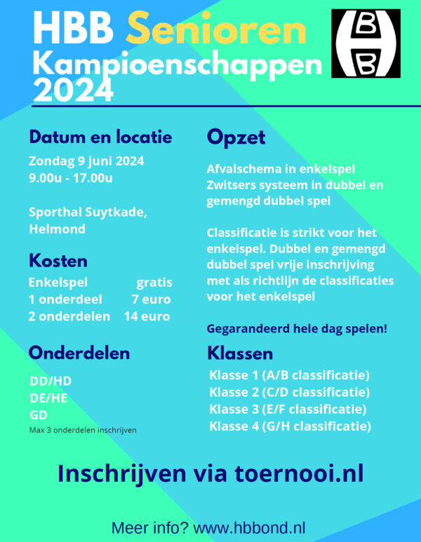 HBB senioren toernooi 9 juni