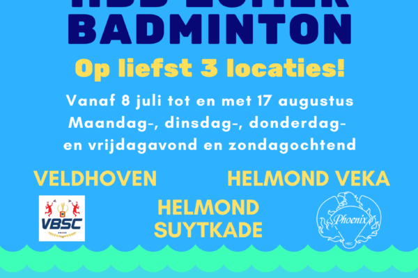 De zomer komt eraan met HBB Zomerbadminton!